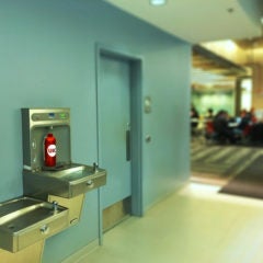 Water bottle refill station