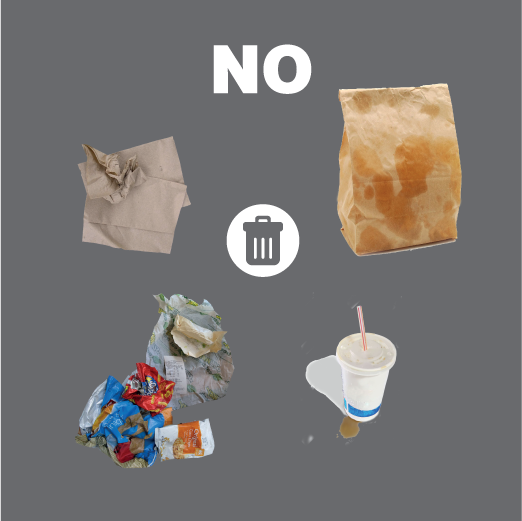 Contaminated paper products that can't be recycled