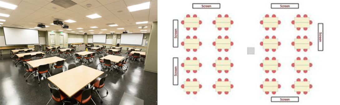 Stanford University classroom and floorplan
